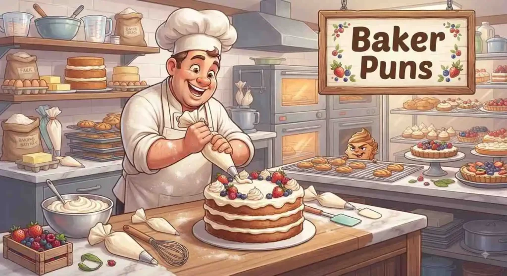 Baker decorating cream cheese cake
