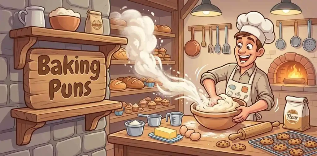 Baker mixing dough in kitchen