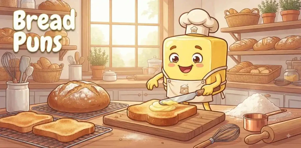 Butter spreading on fresh bread