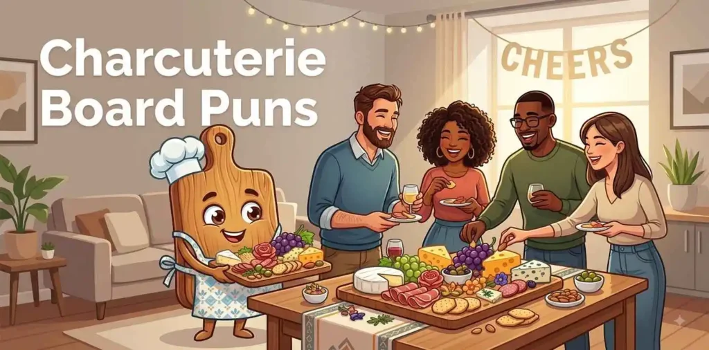 Charcuterie board party scene