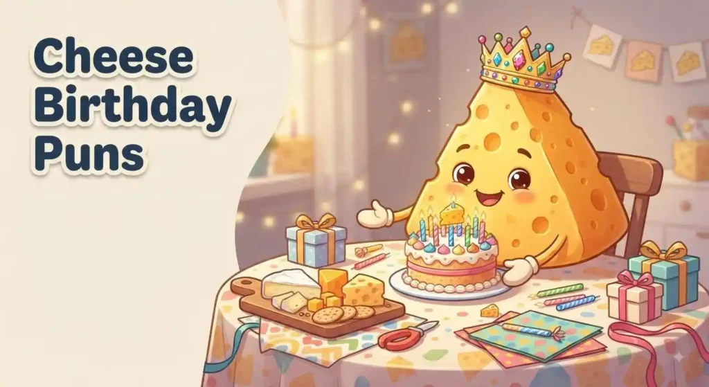 Funny cheese birthday celebration