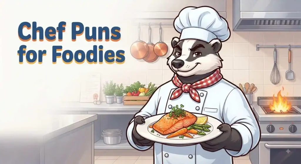 Funny chef serving gourmet dish