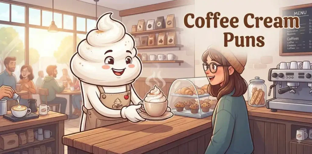 Whipped cream coffee with barista