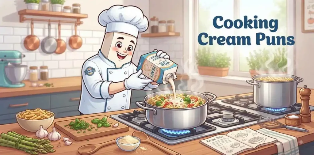 Chef cooking with heavy cream