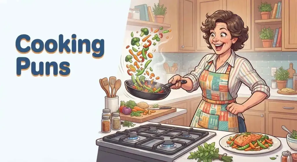 Funny cook preparing dinner