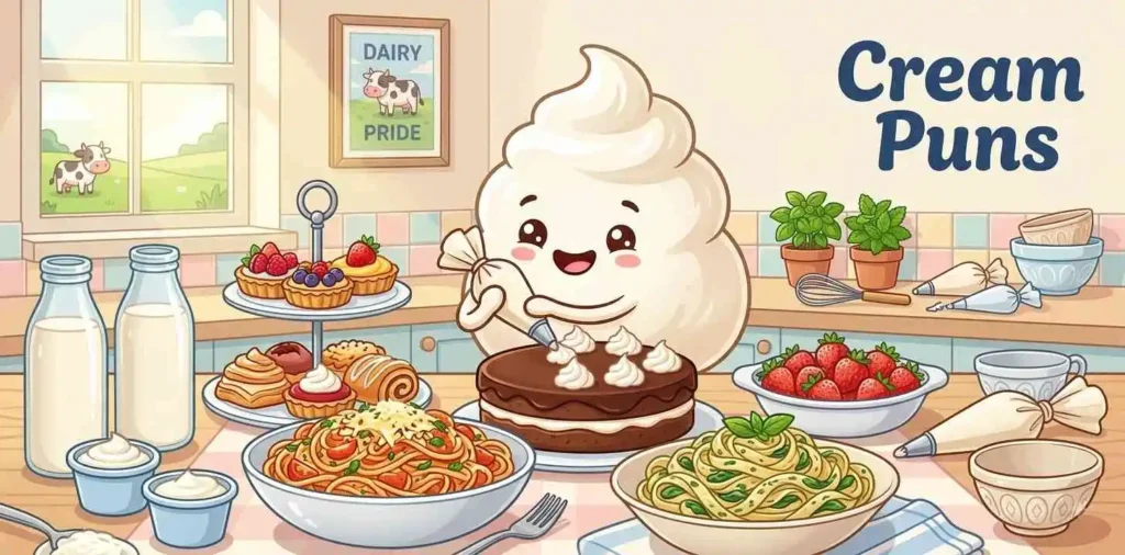 Cream character illustration scene