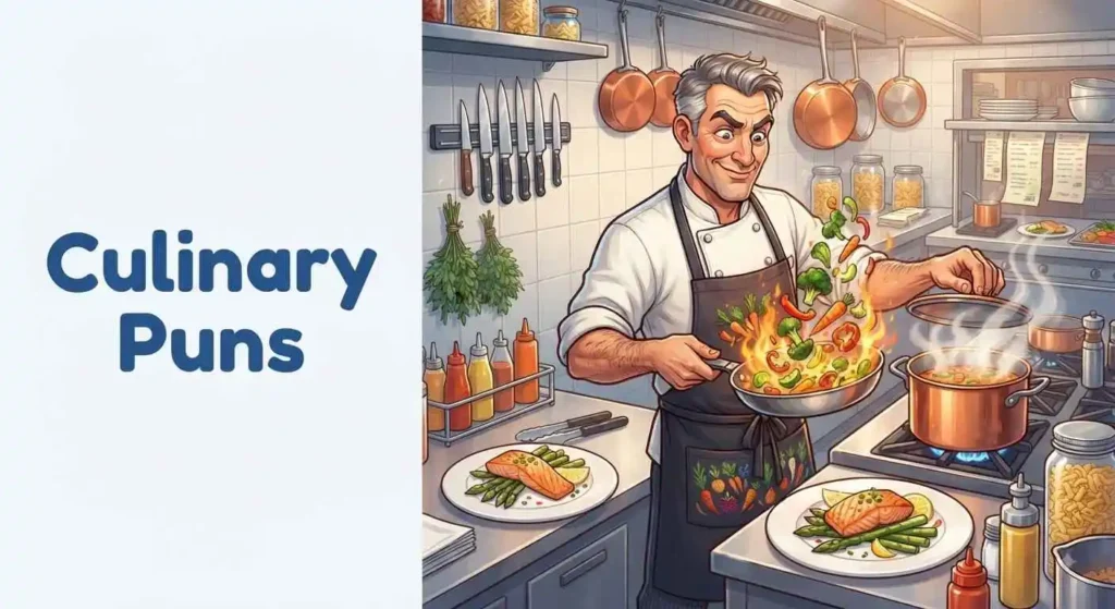 Funny chefs cooking dinner