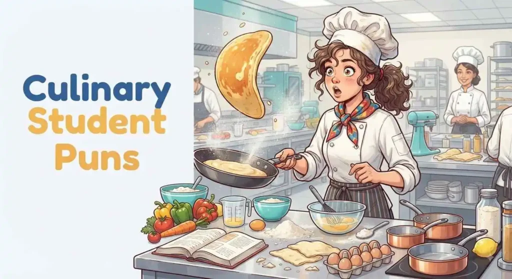 Funny culinary student cooking