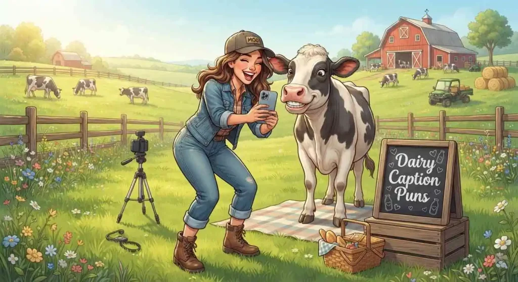 Funny dairy farm caption