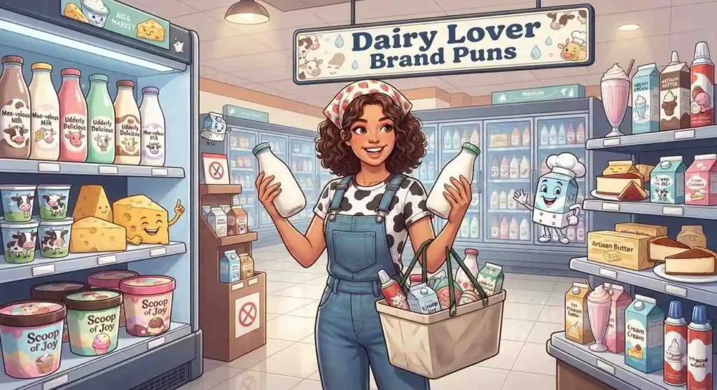 Happy dairy lover shopping