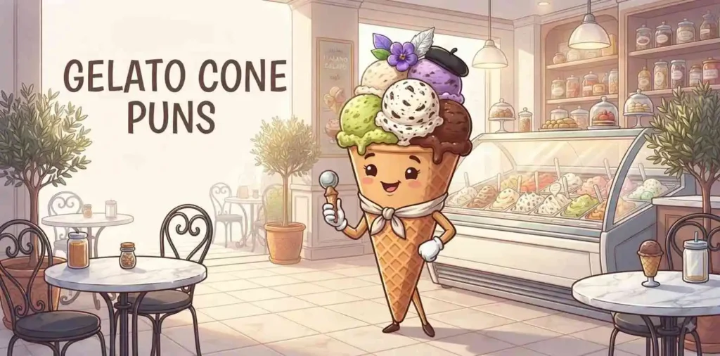 Gelato cone dessert character