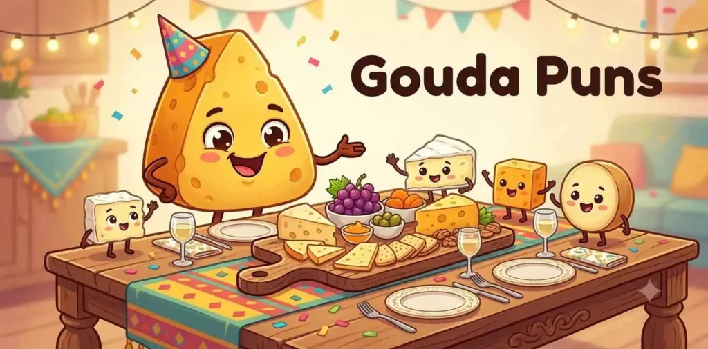 Funny Gouda cheese character party