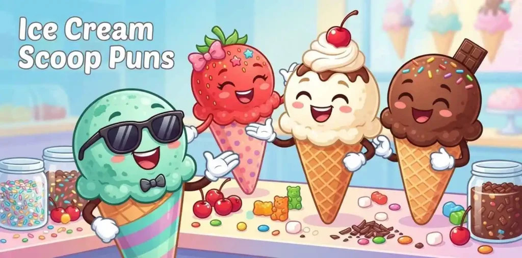 Funny ice cream scoop character art