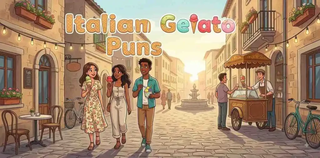 Friends enjoying Italian gelato
