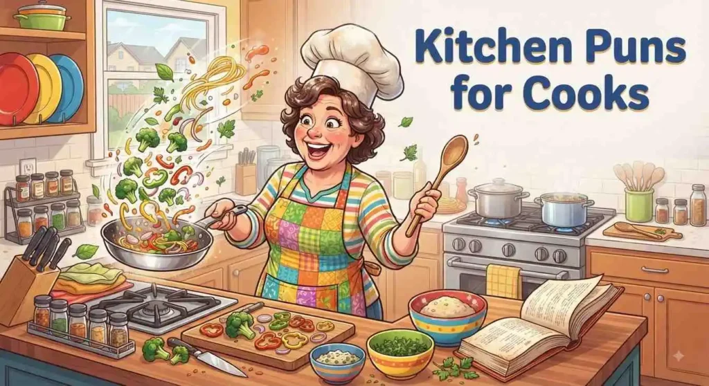 Funny cook preparing dinner