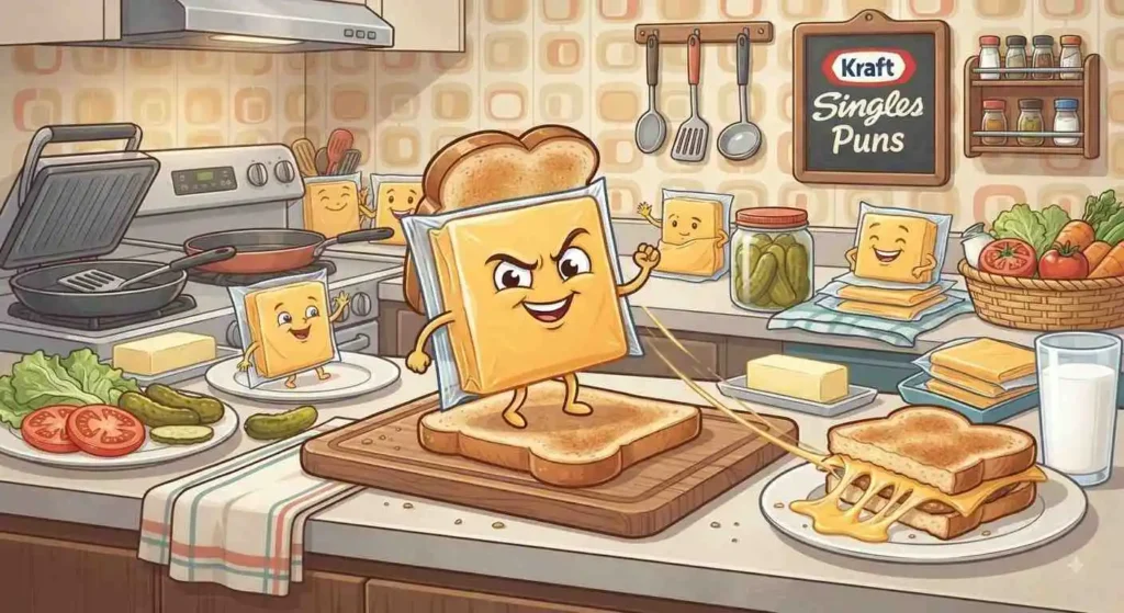 Cheese slices making sandwiches