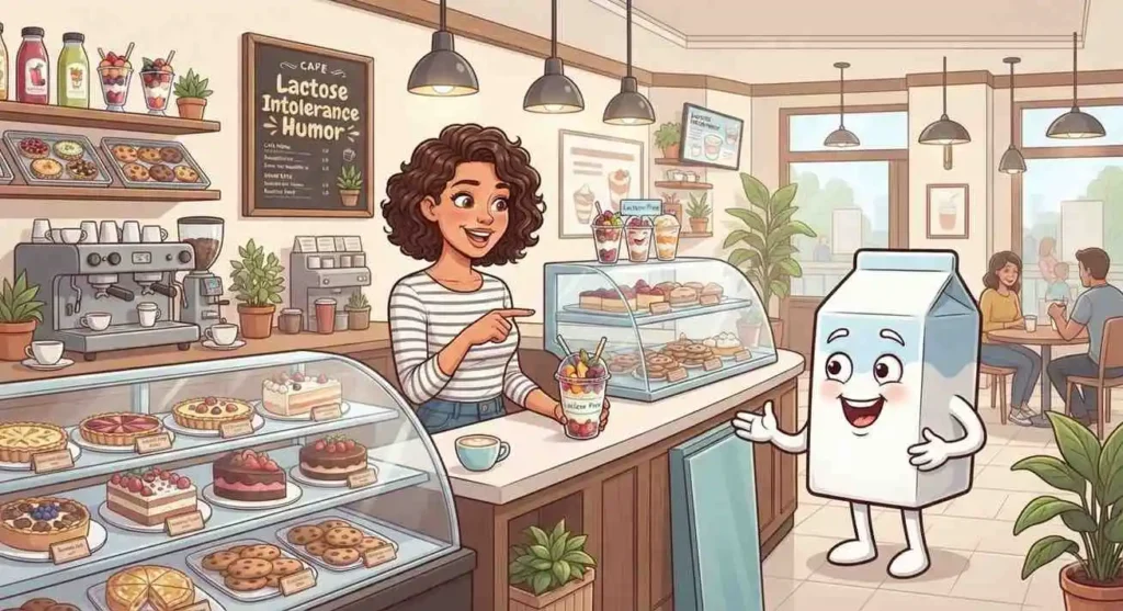 Person choosing lactose-free dessert