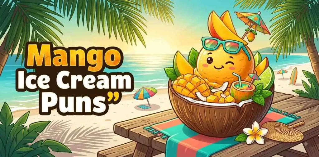 Cute mango ice cream character