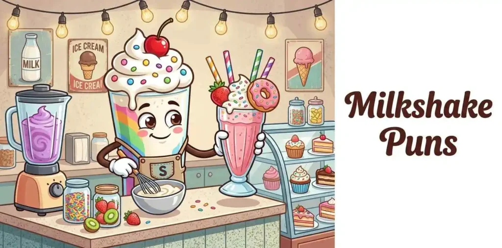 Cute milkshake character with toppings