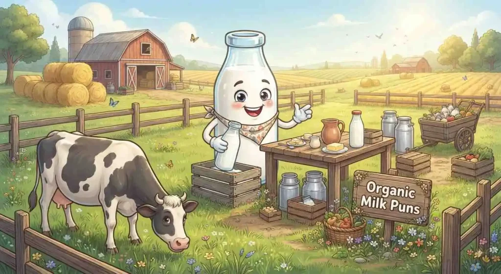 Fresh organic milk farm