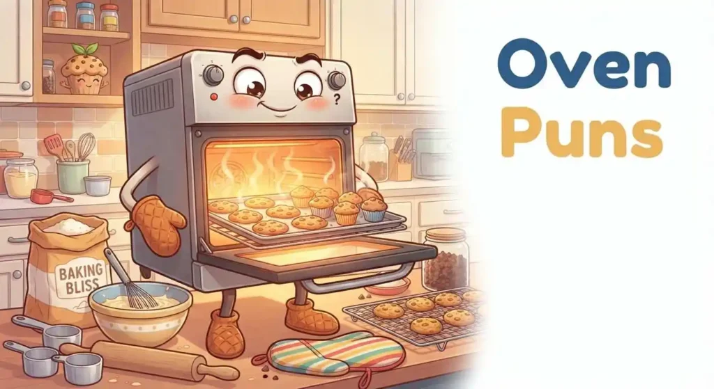 Funny oven baking cookies