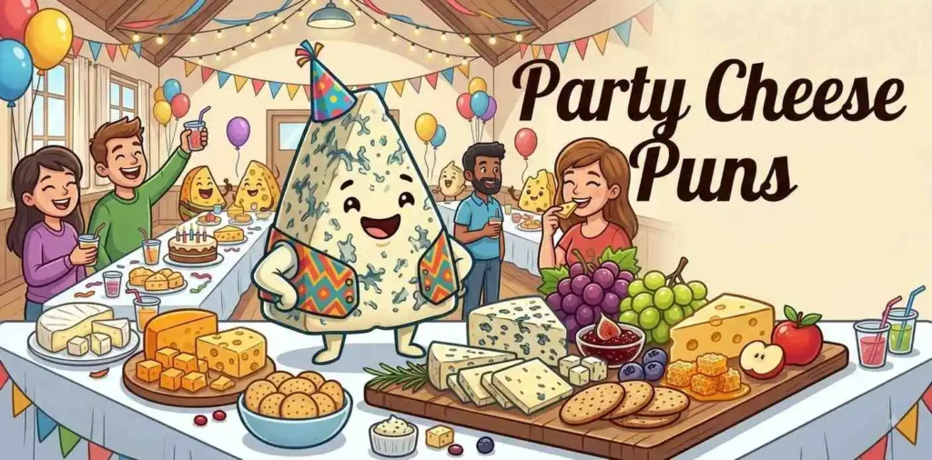 Cheese party celebration scene