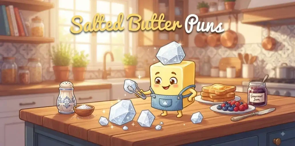 Salted butter with kitchen ingredients