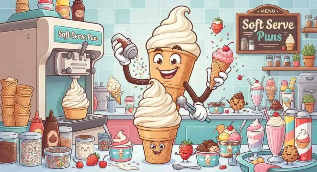 Soft serve cone dessert character