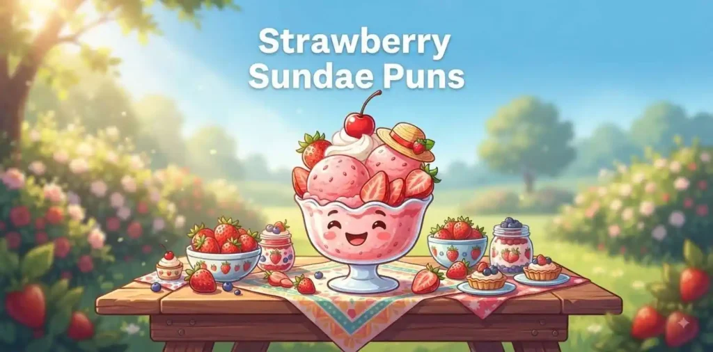 Strawberry sundae dessert character