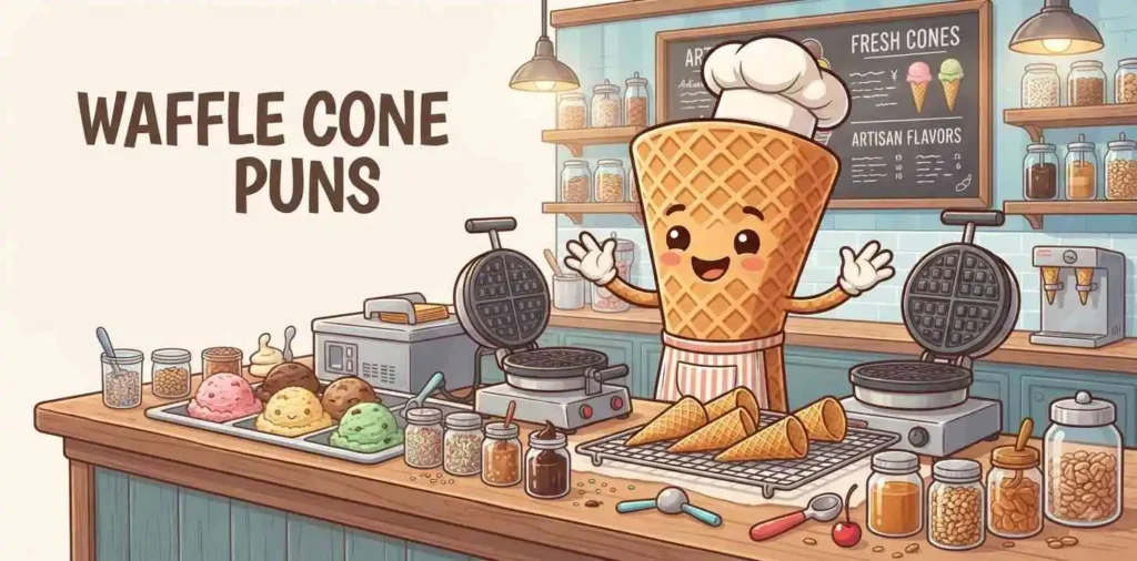Waffle cone ice cream character