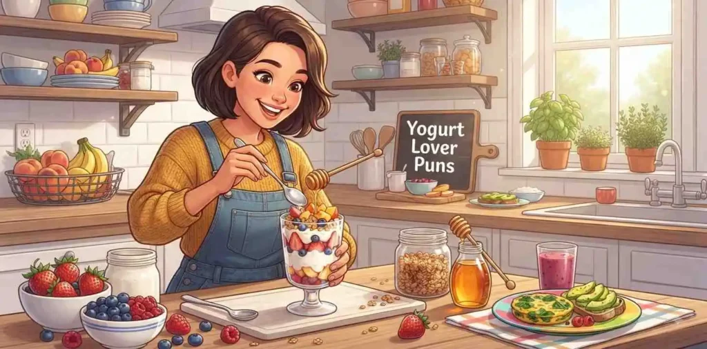 Yogurt lover enjoying breakfast