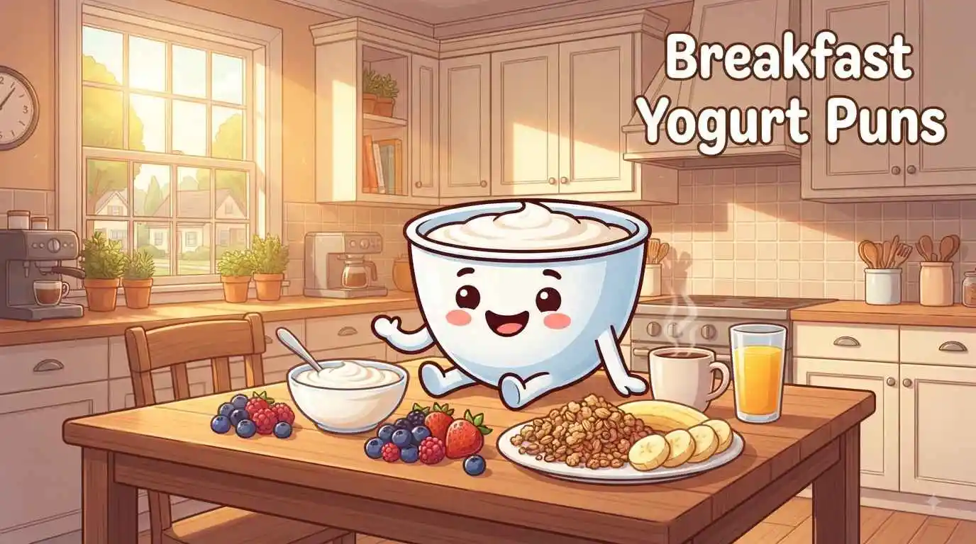 Cute yogurt bowl enjoying breakfast morning scene