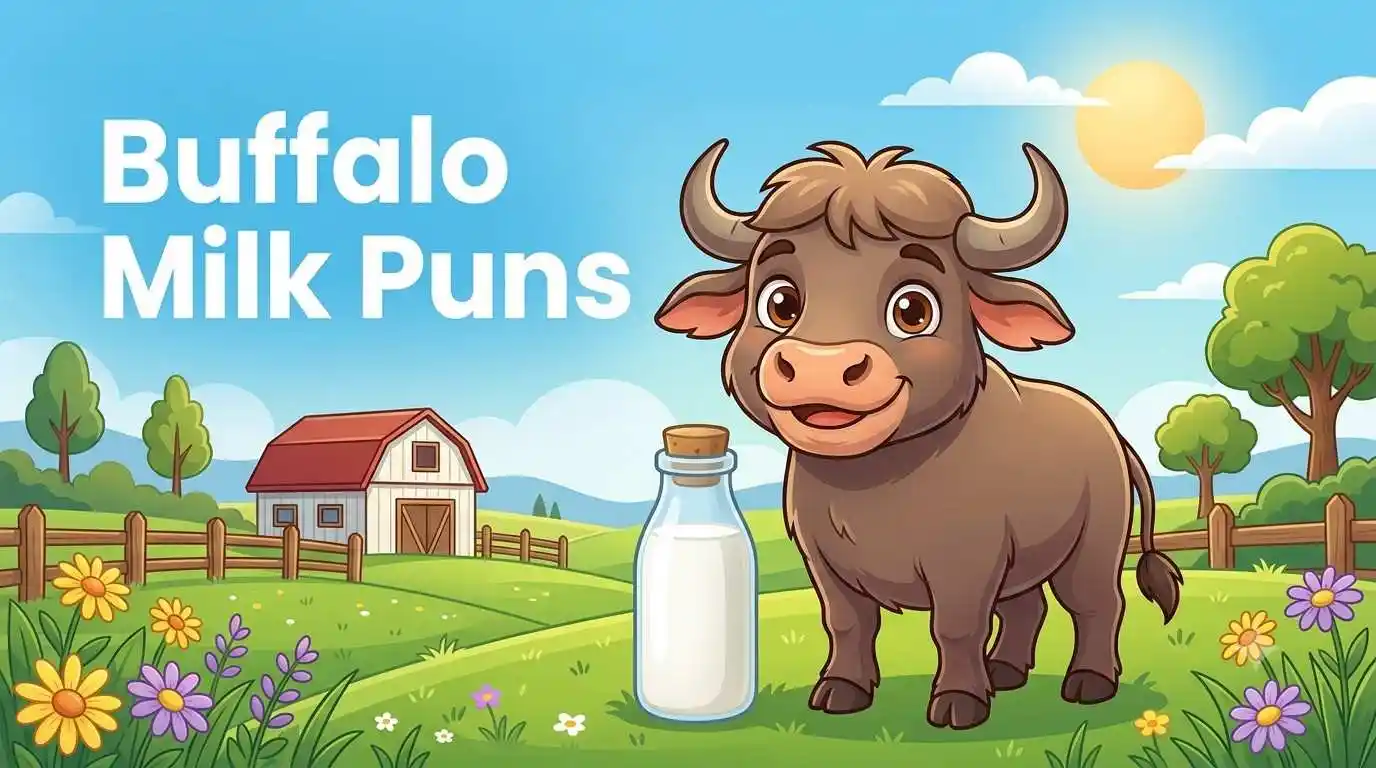 Cute buffalo milk character illustration