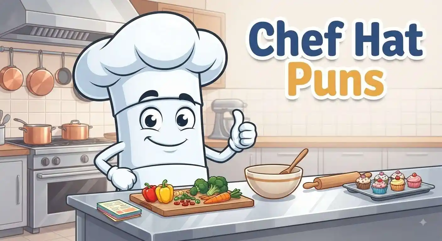 Funny chef hat character
