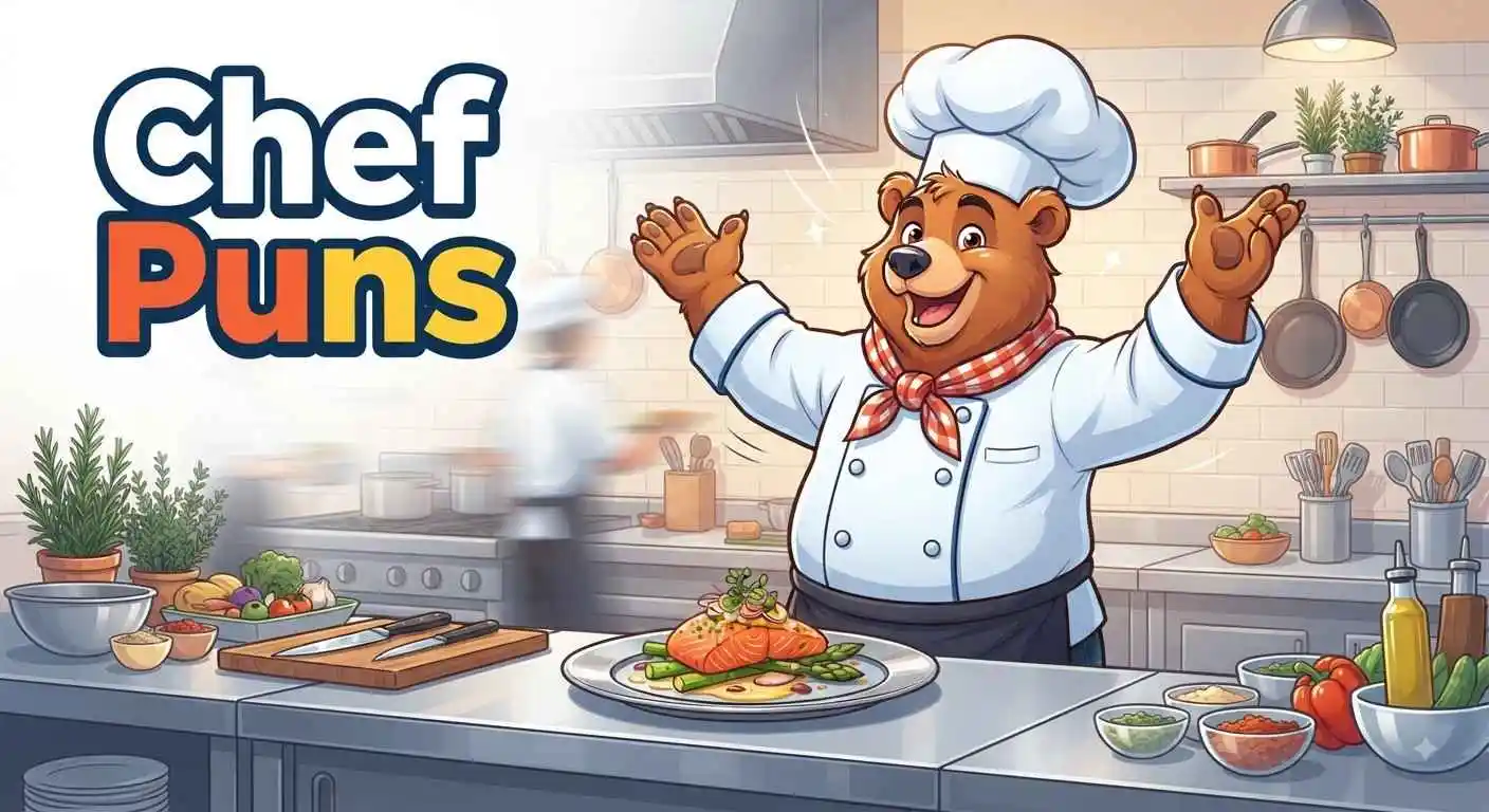 Funny chef posing proudly