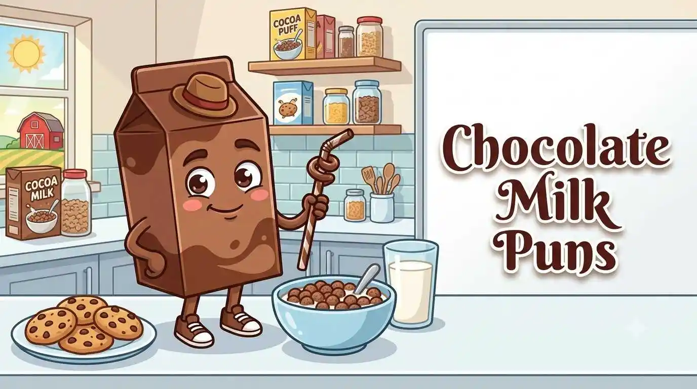 Cute chocolate milk character scene