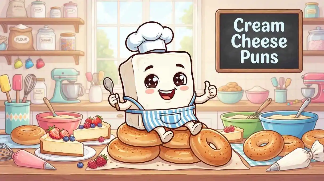 Funny cream cheese mascot