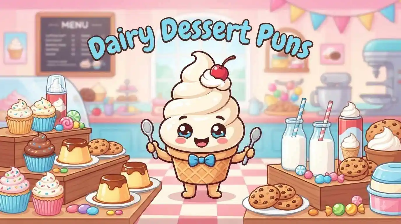 Funny dairy dessert mascot