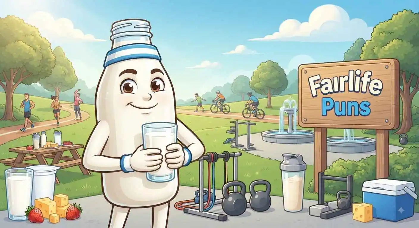 Milk character leading active lifestyle