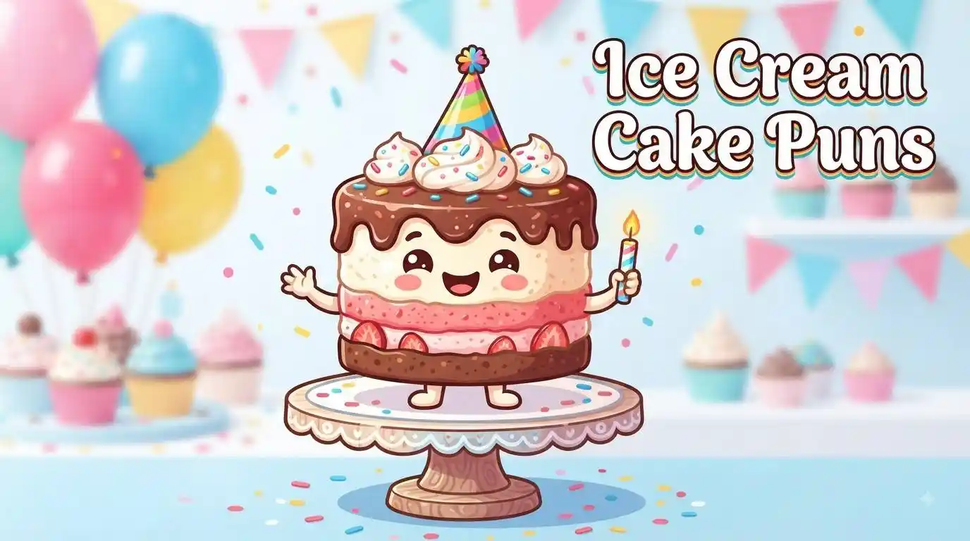 Cute ice cream cake birthday scene