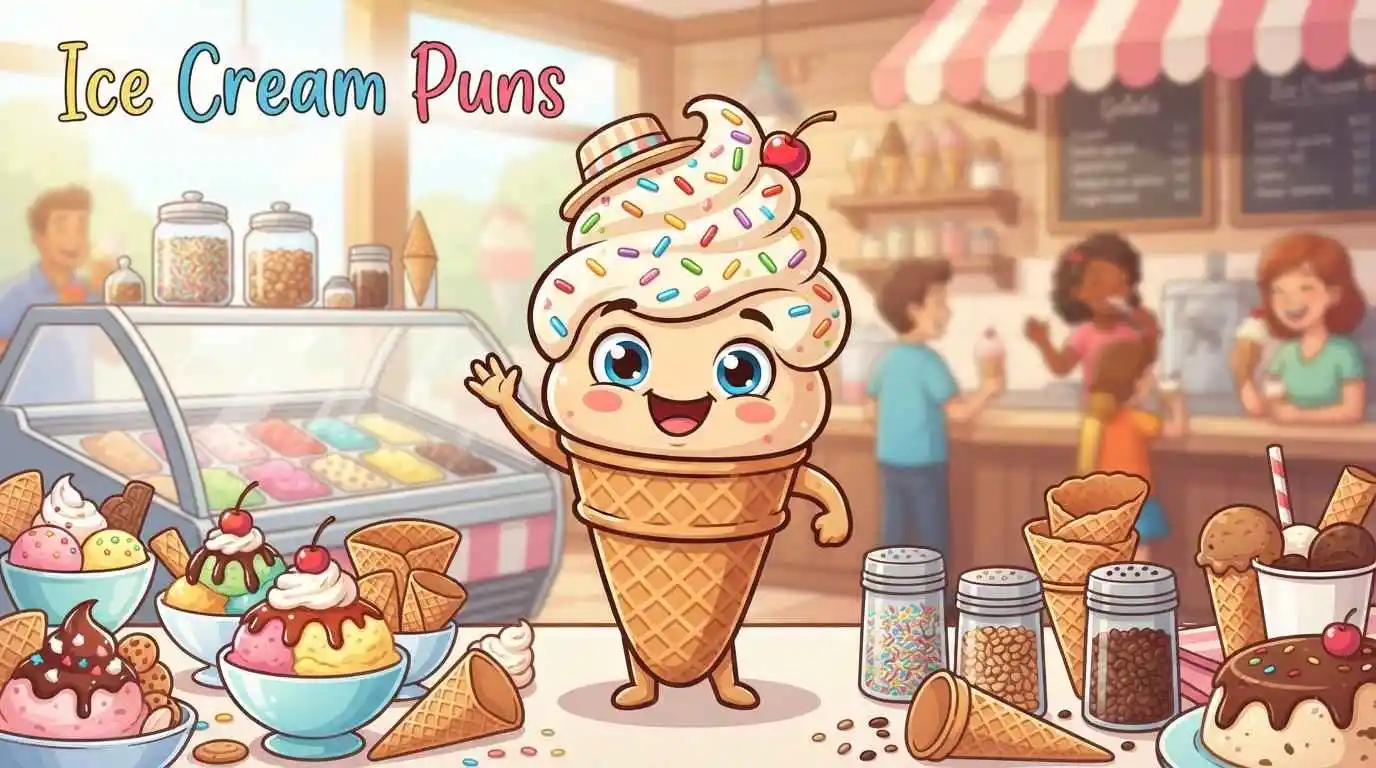 Funny ice cream mascot