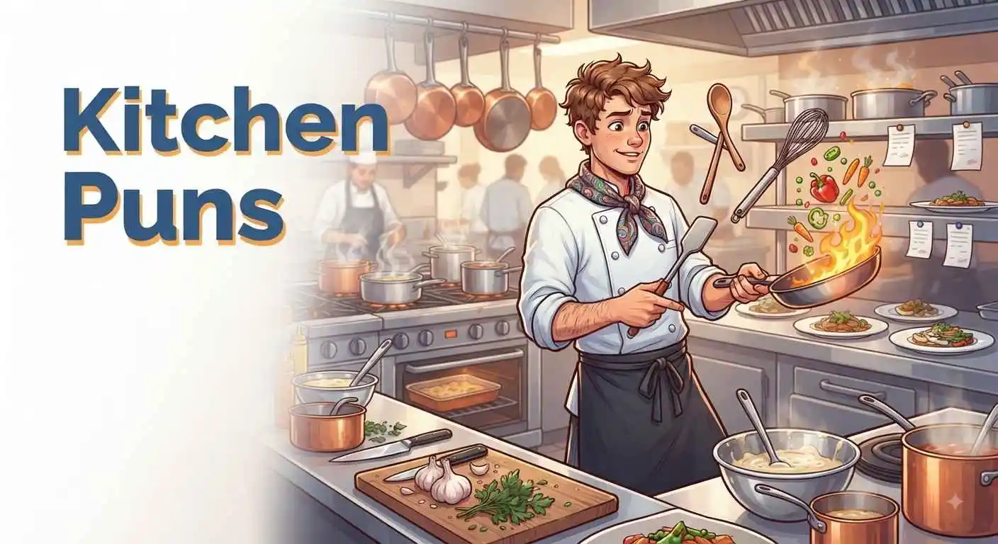 Funny kitchen with chef