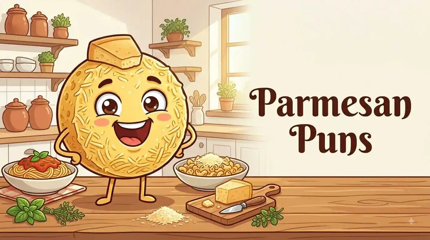 Funny Parmesan cheese character illustration