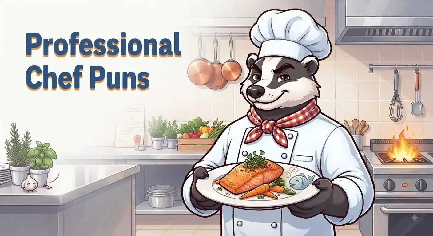 Funny chef cooking gourmet food