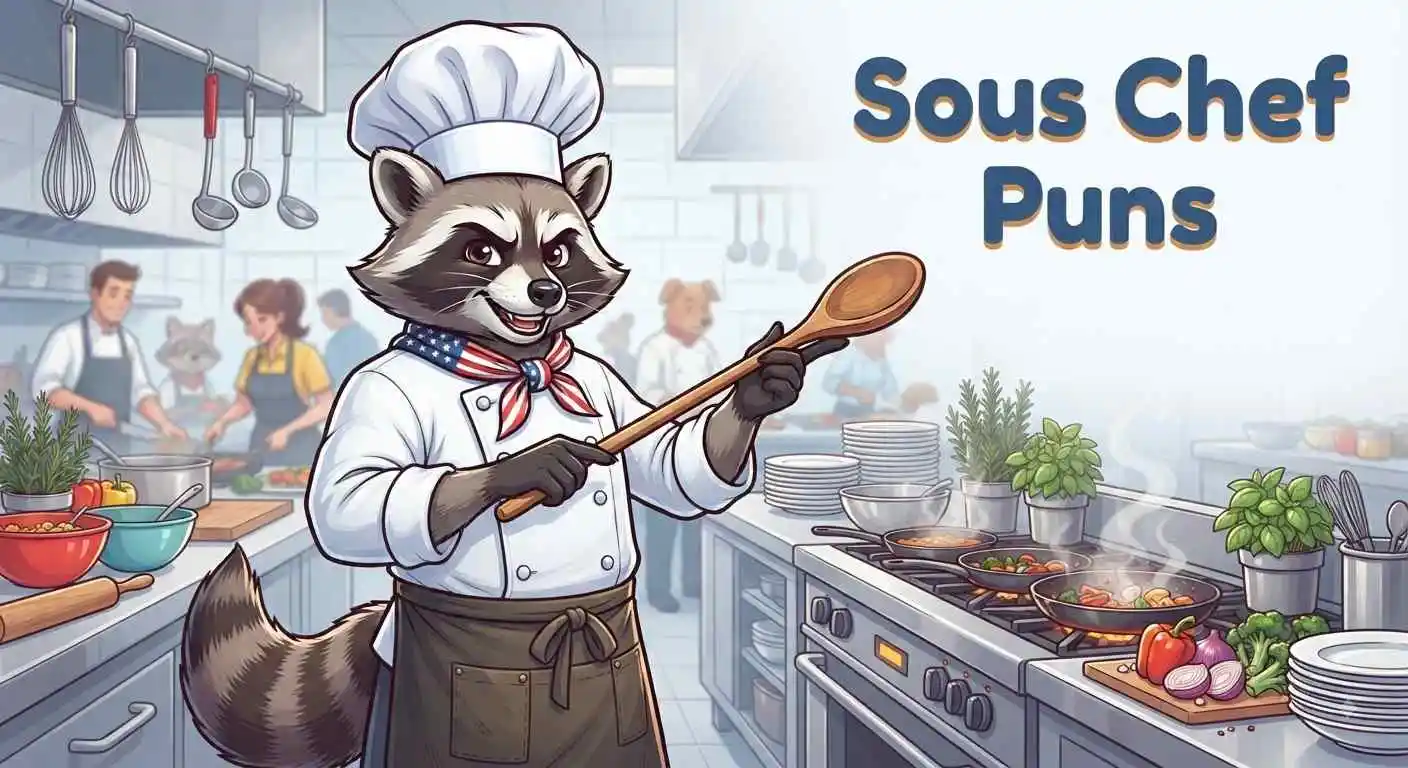 Funny sous chef cooking