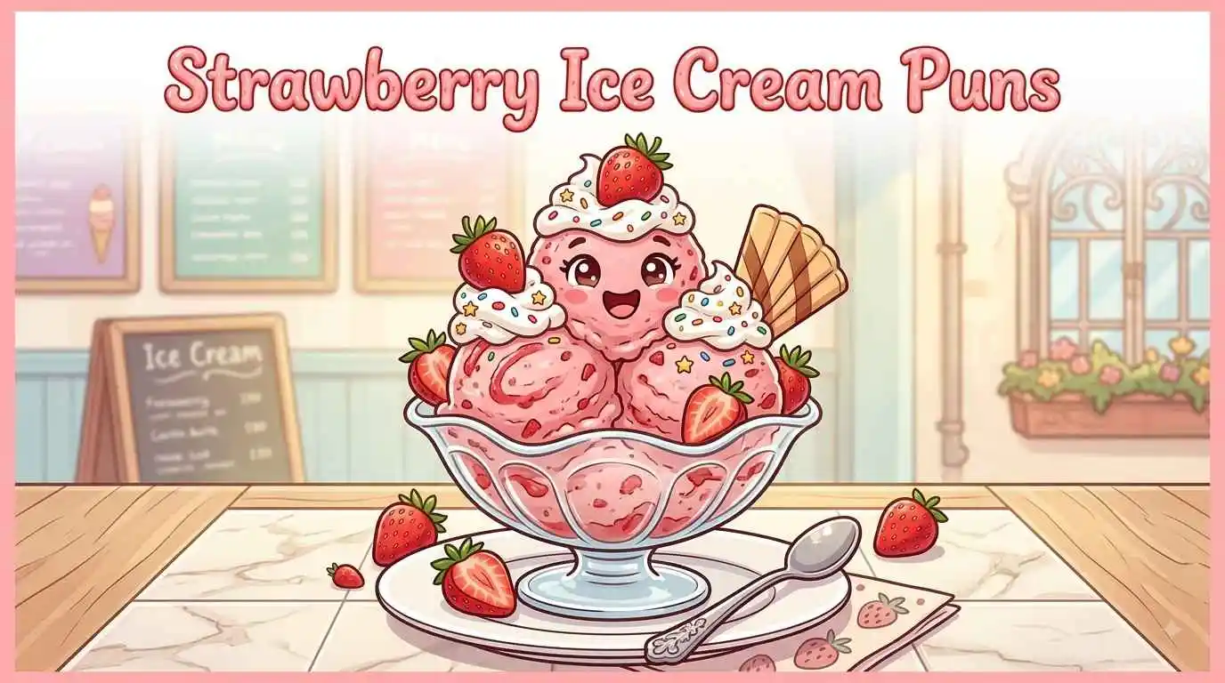 Cute strawberry ice cream dessert