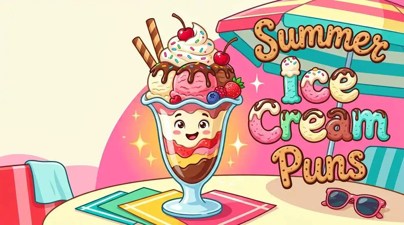 Colorful summer sundae ice cream
