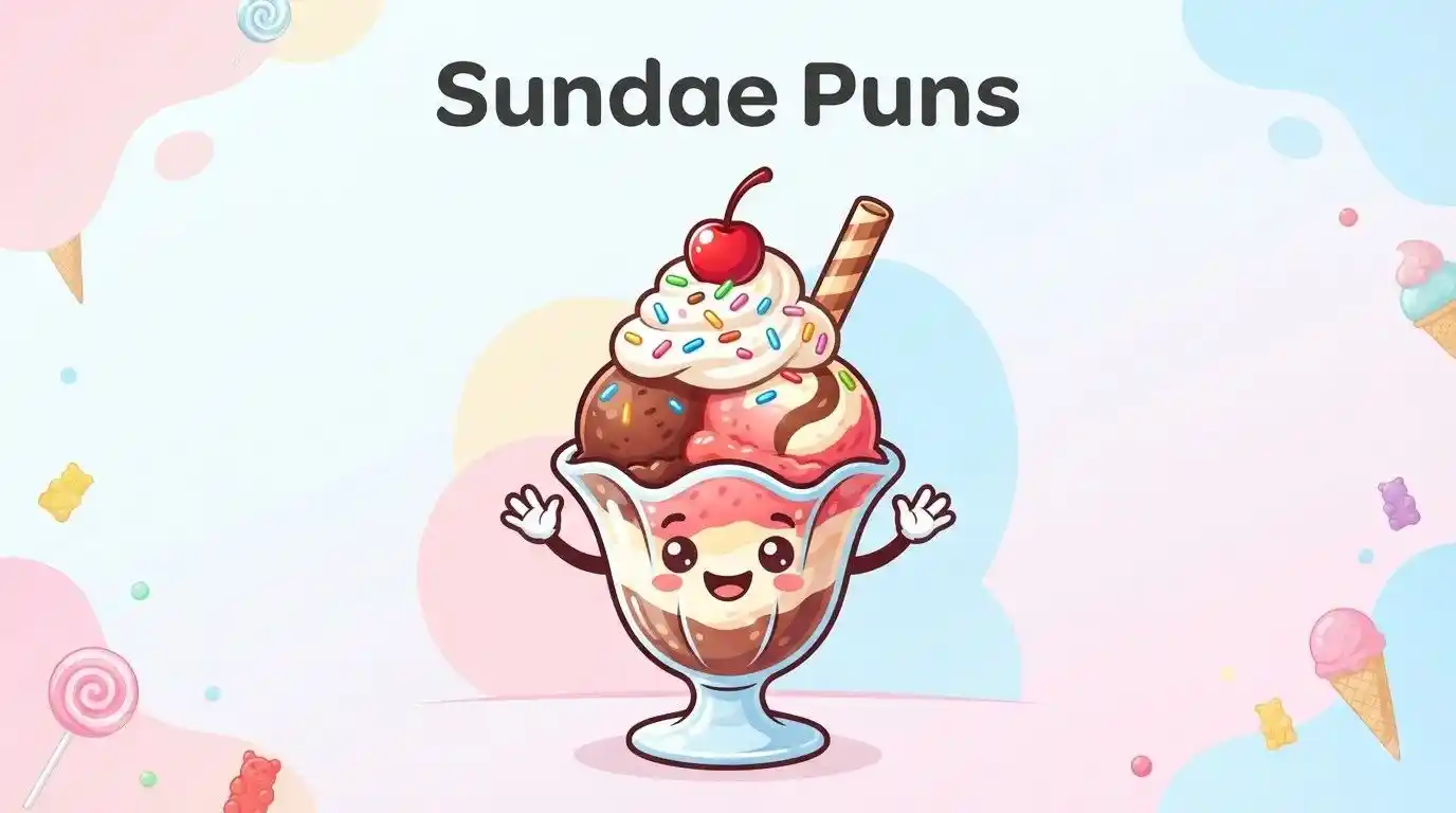 Cute sundae character with toppings