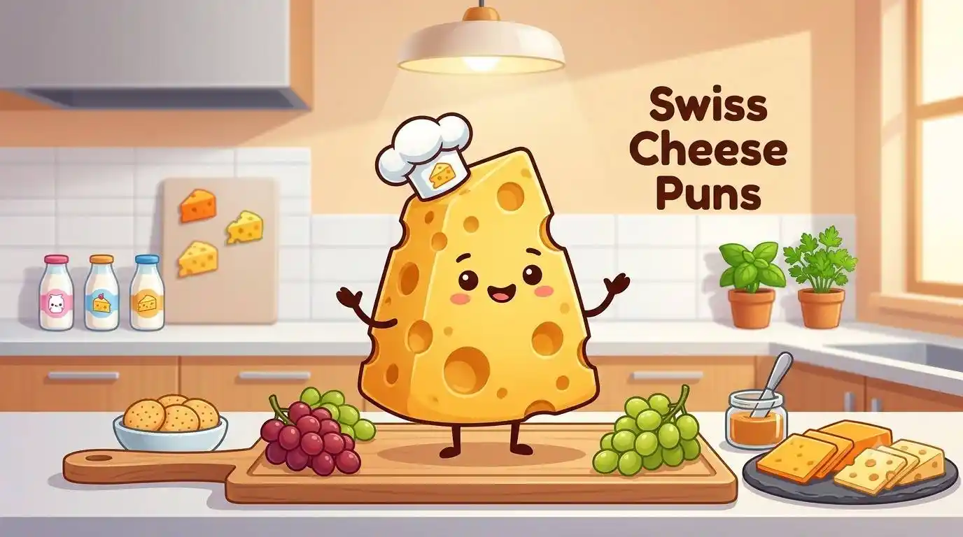 Cute Swiss cheese character